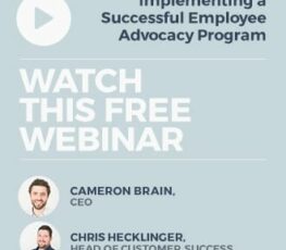 Implementing a successful employee advocacy program free webinar flyer.