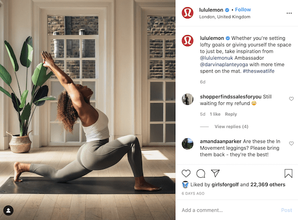 lululemon, BYOE (bring your own energy)—or borrow some. Our newest  Ambassador and @onepeloton Instructor @calliegullickson has plenty to  spare.