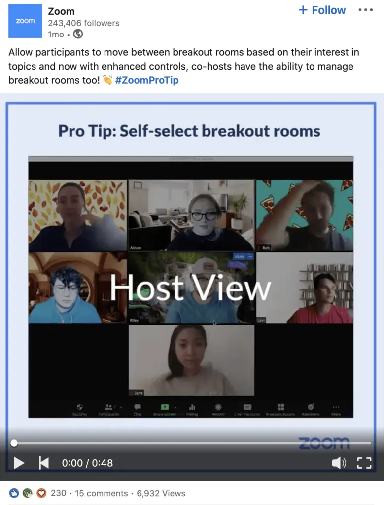 Zoom B2B content on LinkedIn with tips.