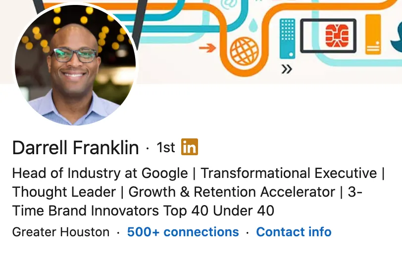 personal brand statement from Darrell Frankin’s LinkedIn. profile