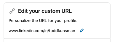 Edit custom LinkedIn URL.