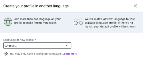 Choose language on LinkedIn. 