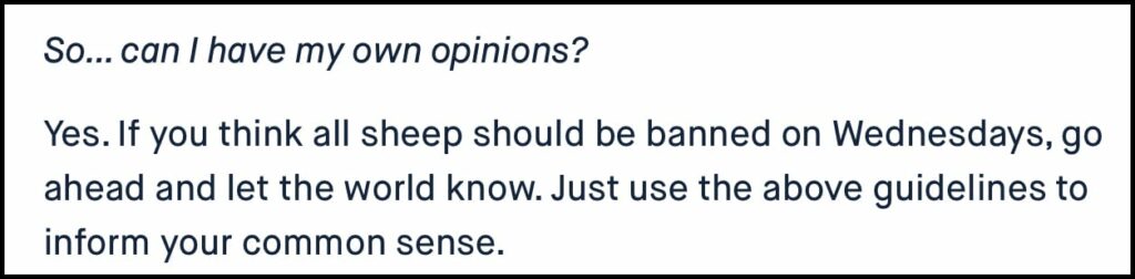 Monzo bank's social media policy states that employees are welcome to share their opinions.