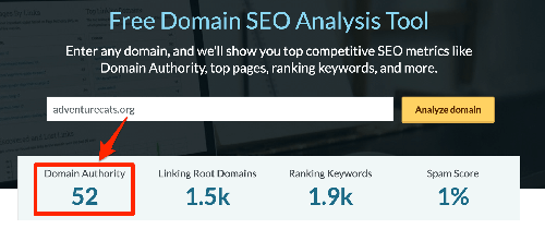 domain authority score