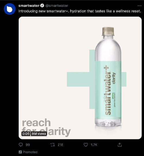 smartwater promoted tweet