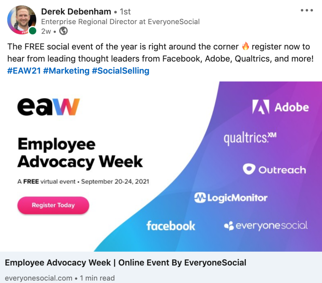 employee advocacy week linkedin post