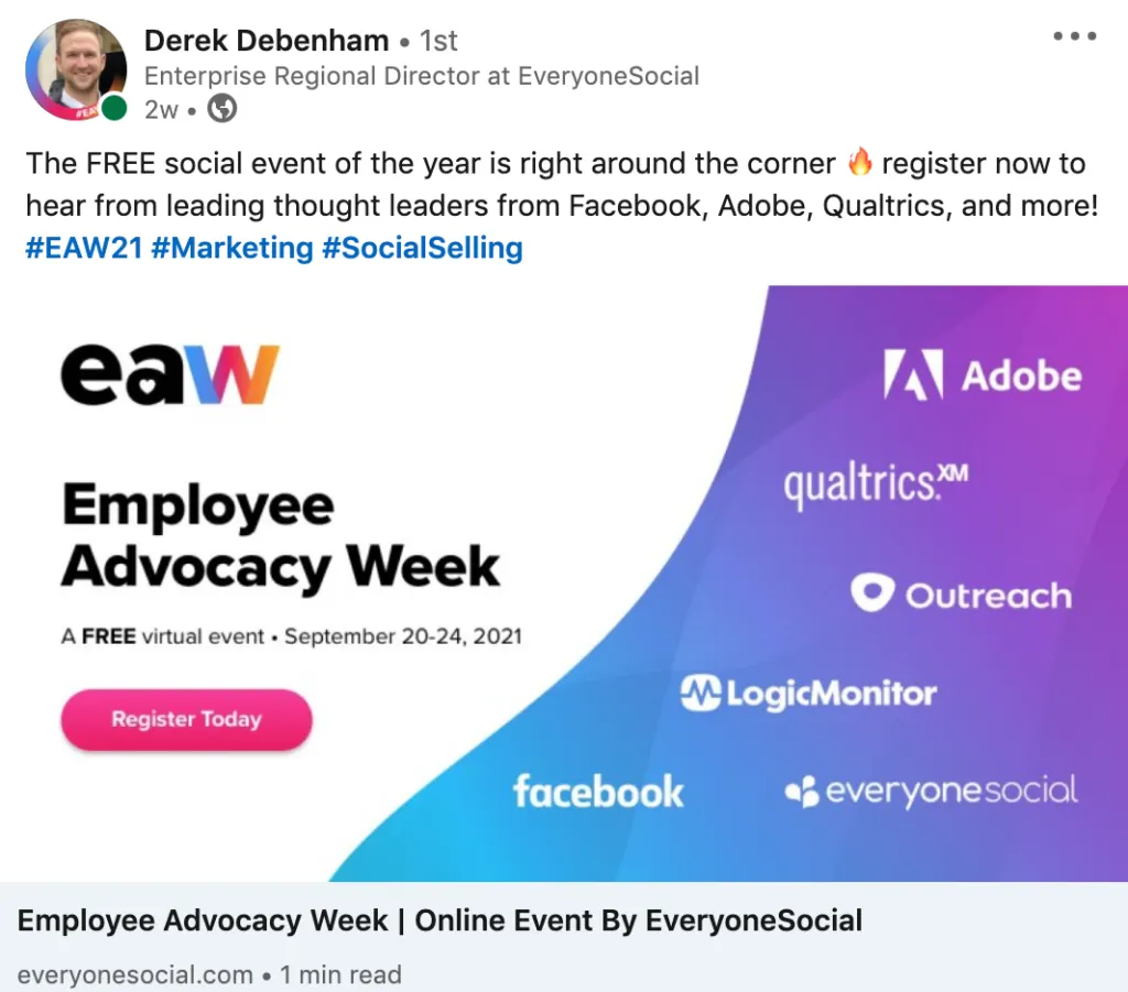 employee advocacy week linkedin post