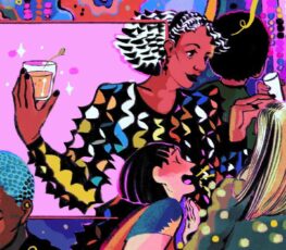 illustration of employees socializing