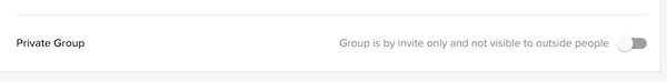 Private group setting in EveryoneSocial. 