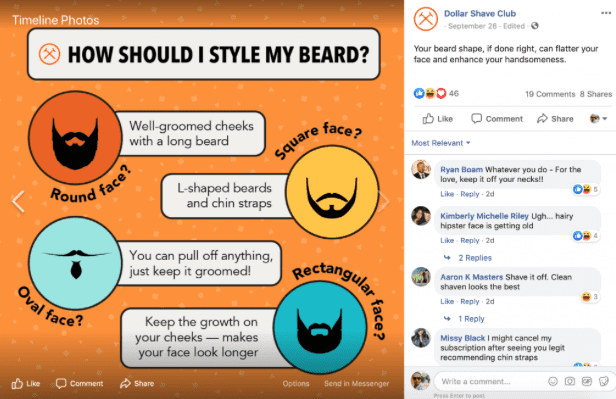 dollar shave club social post