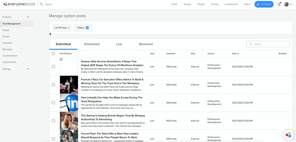 Filtering Content.