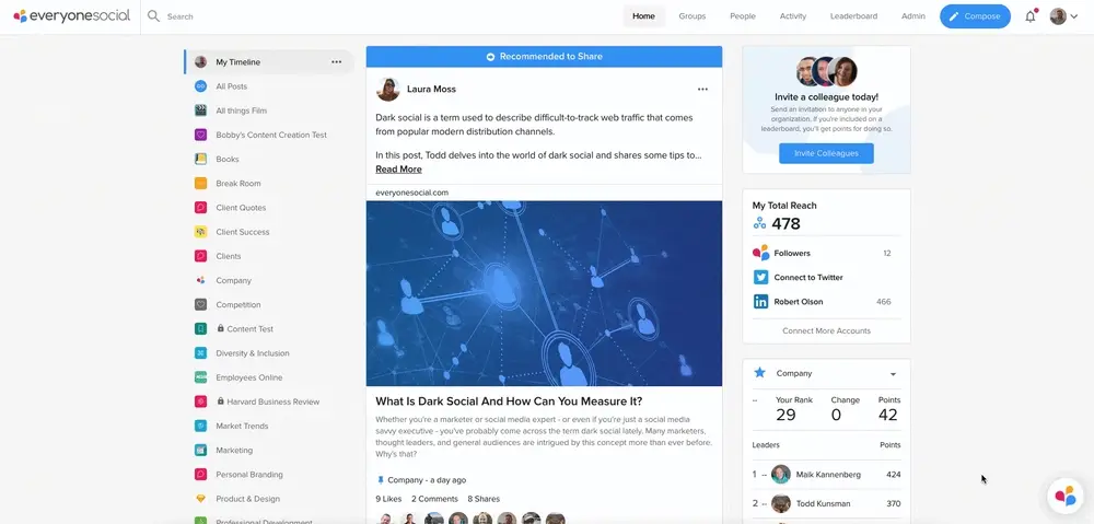 Central Post Management in EveryoneSocial.
