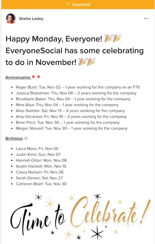 Internal HR content for employees. 