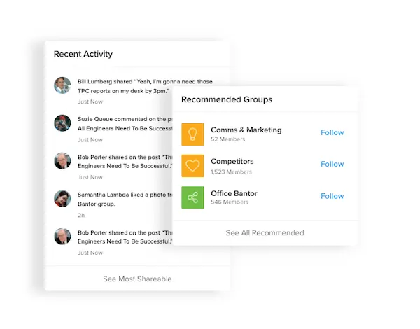 EveryoneSocial notifications and engagements.