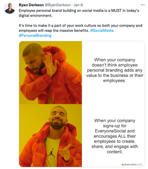 Company posting meme.