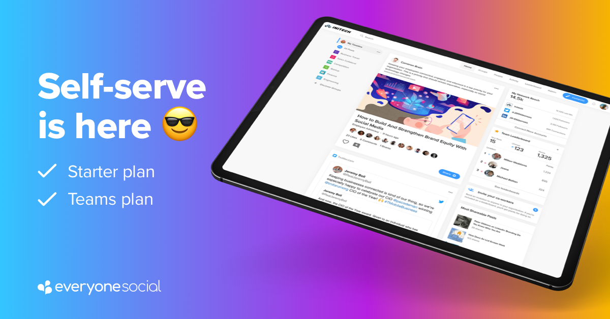 New EveryoneSocial Announcement: Starter & Teams Plans For Employee Advocacy