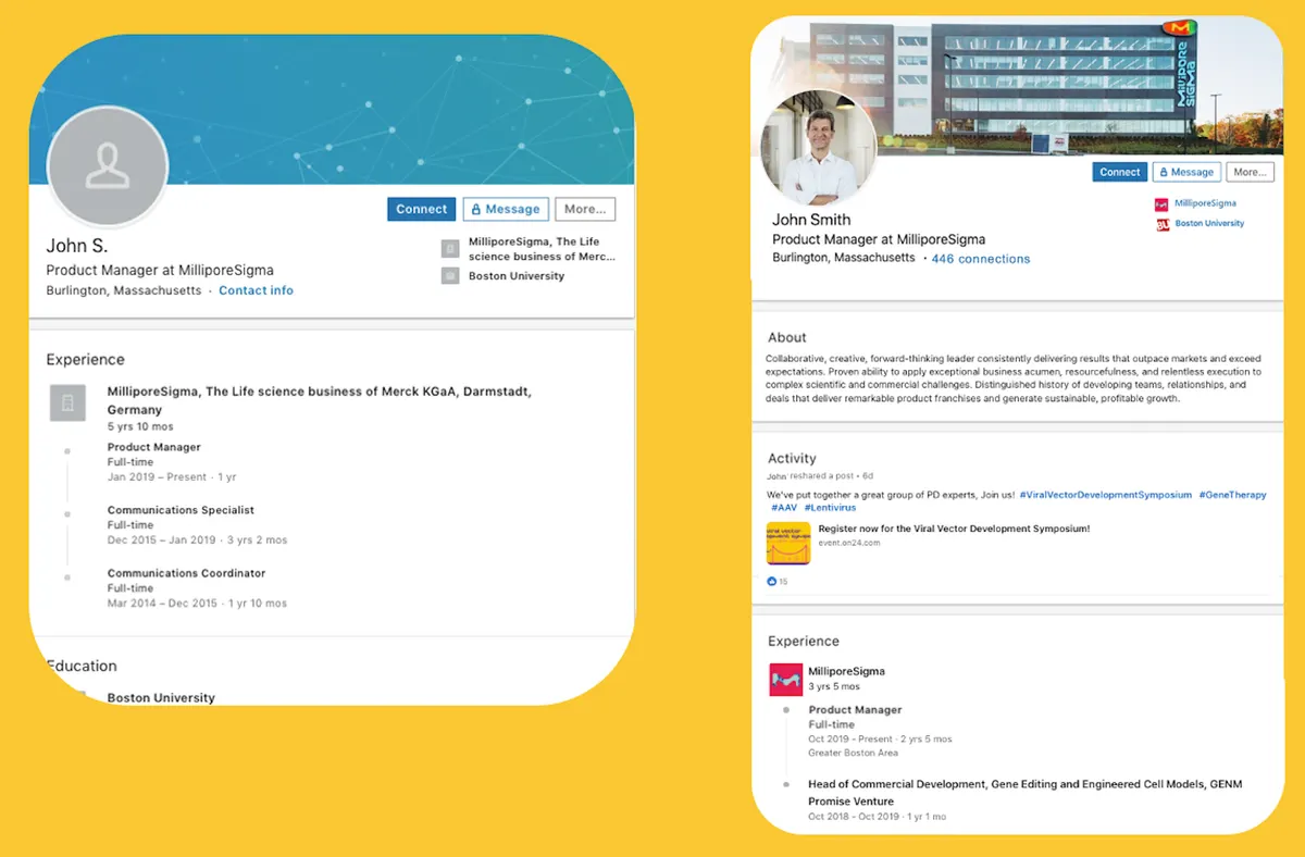 LinkedIn profile examples