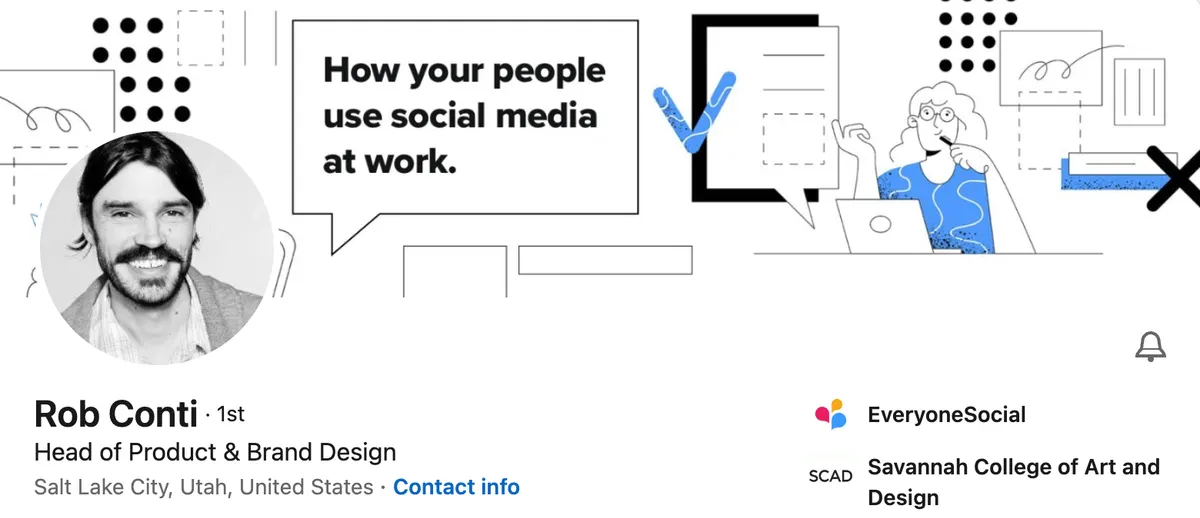 LinkedIn bio example. 