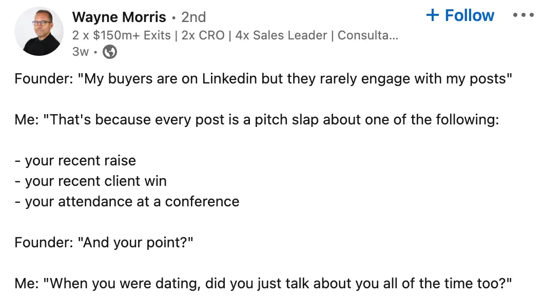 LinkedIn advice example.
