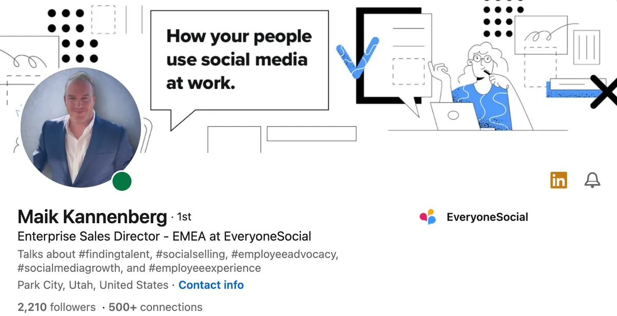 LinkedIn profile example.